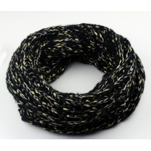 Frauen Unisex Nackenwärmer Fancy Dicke Winter Goldene Folie Gestrickte Loop Snood Schal (SK150)